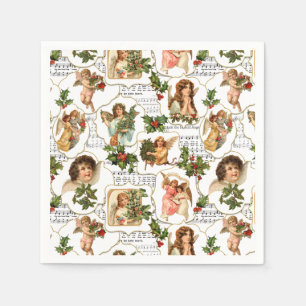 Serviette En Papier Angels Vintages paradisiaques, Holly & Music Colla