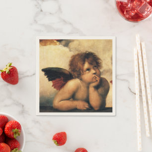 Serviette En Papier Anges de la Madone Sixtine par Raphaël Sanzio