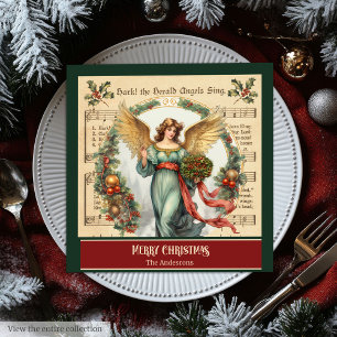 Serviette En Papier Anges de Noël Vintage serviettes Monogram Tablewar