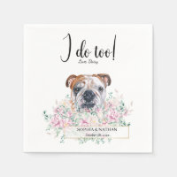 Anglais Bulldog Mariage Cocktail Napkins