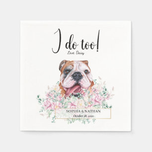 Serviette En Papier Anglais Bulldog Mariage Cocktail Napkins