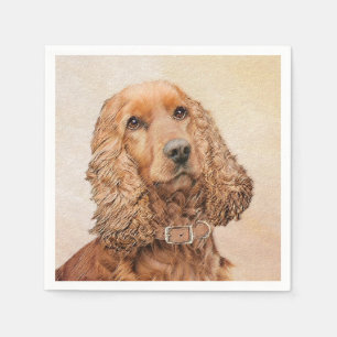 Serviette En Papier Anglais Cocker Peinture Espagnole - Art Chien orig
