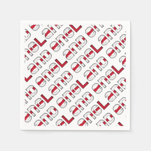 Serviette En Papier Angleterre Anglais Drapeau Couleurs Typographie Mo