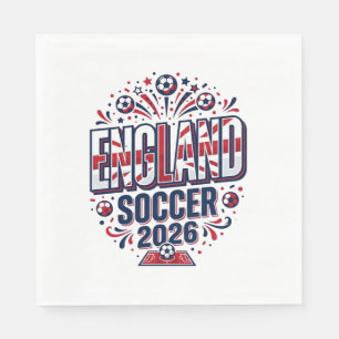 Serviette En Papier Angleterre Football 2026 Football Gras Typographie