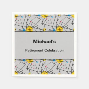 Serviette En Papier Angulaire géométrique Retro Motif personnalisé, év