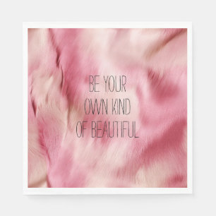 Serviette En Papier Animal blanc rose