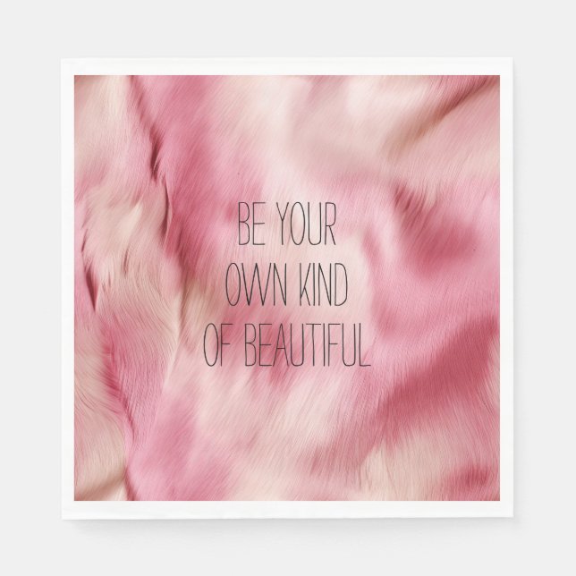 Serviette En Papier Animal blanc rose (Devant)