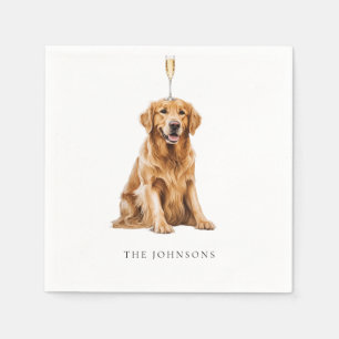 Serviette En Papier Animal de compagnie personnalisé avec mariage au c