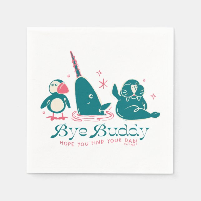 Serviette En Papier Animal Friends - Bye Buddy Hope You Find Your Papa (Devant)