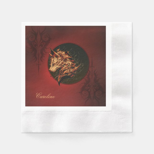 Serviette En Papier animal imaginaire mythique (Devant)