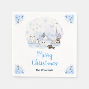Serviette En Papier Animaux arctiques Merveilleux Noël hivernal