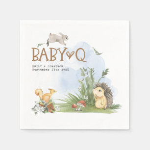 Serviette En Papier Animaux boisés Baby Q Baby shower barbecue