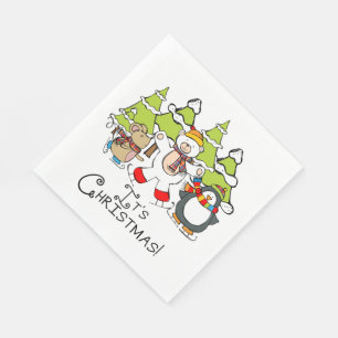 Serviette En Papier Animaux C'est Noël