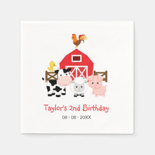 Serviette En Papier Animaux de ferme Banyard Anniversaire / Papier Bab
