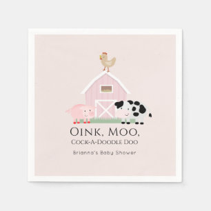 Serviette En Papier Animaux de ferme Barnyard Girl Papier Baby shower 