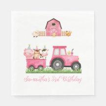 Animaux de ferme Fille rose Barnyard fête d'annive
