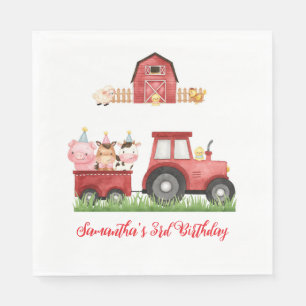 Serviette En Papier Animaux de ferme Red Boy Barnyard fête d'anniversa