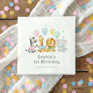 Serviette En Papier Animaux de fête bébé Mignons 1er anniversaire