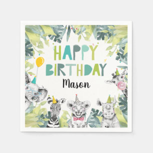 Serviette En Papier Animaux de fête Garçon Safari Animaux Anniversaire
