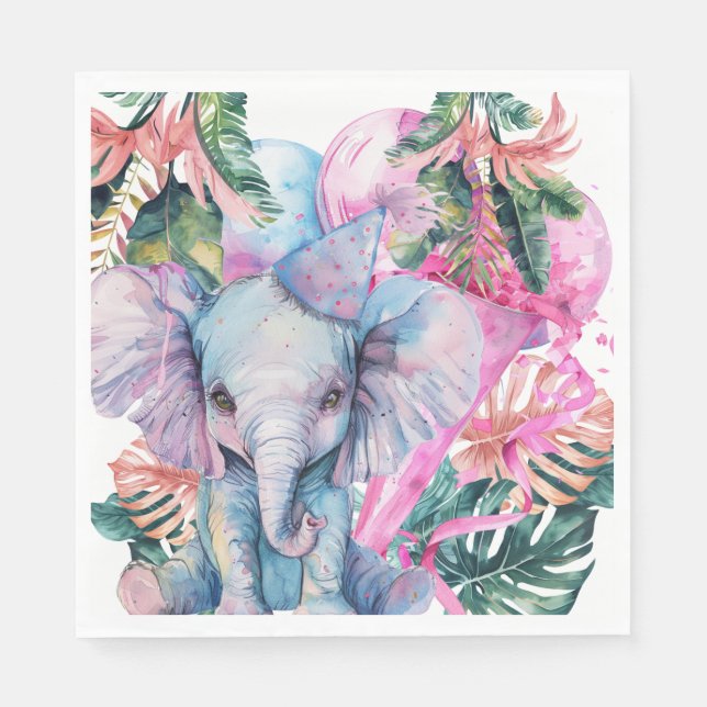 Serviette En Papier Animaux de fête Safari Jungle sauvage Un anniversa (Devant)
