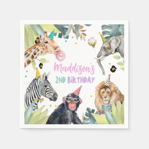 Serviette En Papier Animaux de fête Safari Wild Anima Zoo Anniversaire