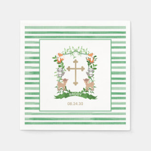 Serviette En Papier Animaux de forêt Crest Boy Baptism serviettes