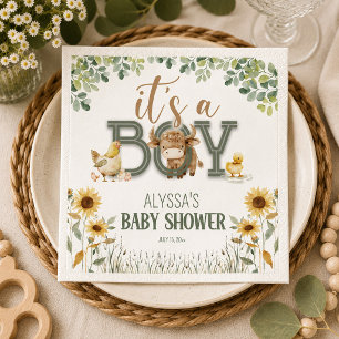 Serviette En Papier Animaux de la ferme Baby Boy Baby Shower