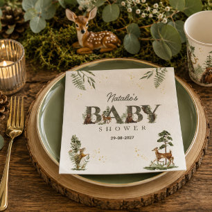 Serviette En Papier Animaux de la forêt Baby Shower Boisée