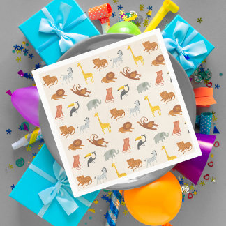 Serviette En Papier Animaux de la jungle safari