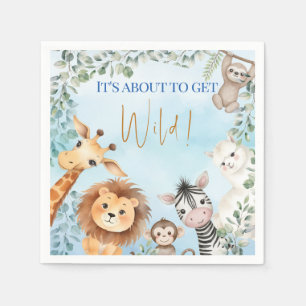Serviette En Papier Animaux de Zoo Baby Shower - Ça va être sauvage !