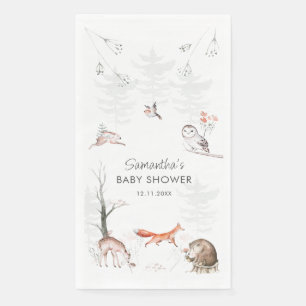 Serviette En Papier Animaux des bois Baby shower forestier rustique