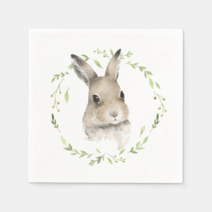 Serviette En Papier Animaux forestiers Aquarelle Lapin Lapin Simple