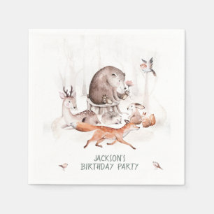 Serviette En Papier Animaux forestiers des bois Anniversaire ou Baby s