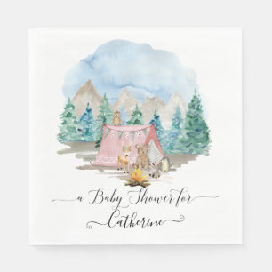 Serviette En Papier Animaux forestiers Ours de cerf Baby shower floral