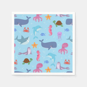 Serviette En Papier Animaux marins