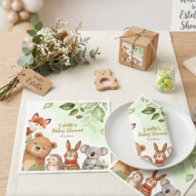 Animaux Mignons de la Forêt Aquarelle Baby Shower