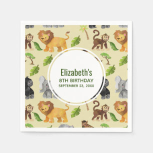 Serviette En Papier Animaux sauvages Anniversaire Safari Aventure