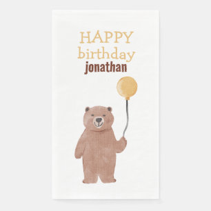 Serviette En Papier Animaux sauvages mignons Anniversaire