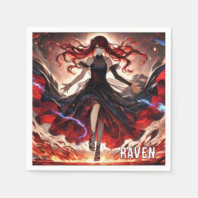 Serviette En Papier Anime Command the Flames, Embrace the Storm Custom (Devant)