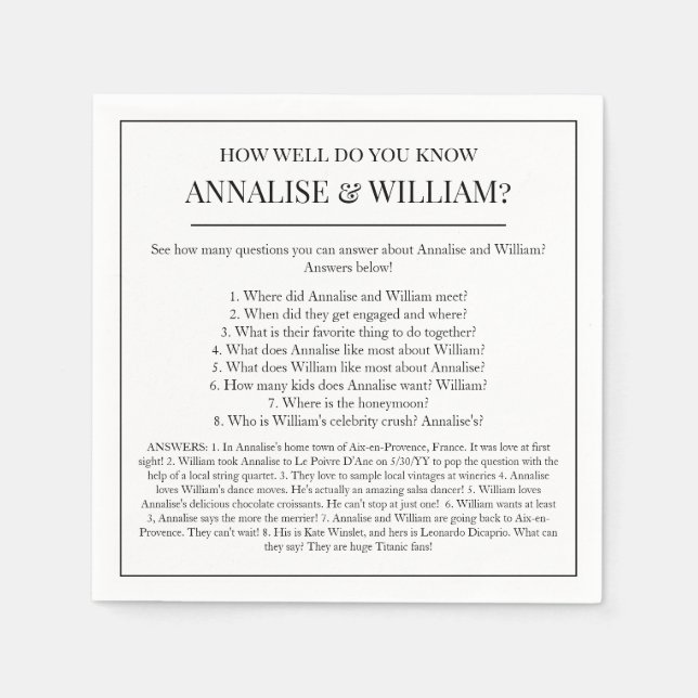 Serviette En Papier Annalise Ce Que Vous Connaissez Fun Cocktail Maria (Devant)