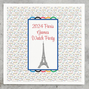 Serviette En Papier Anneaux de Soirée de Veille des Jeux de Paris 2024