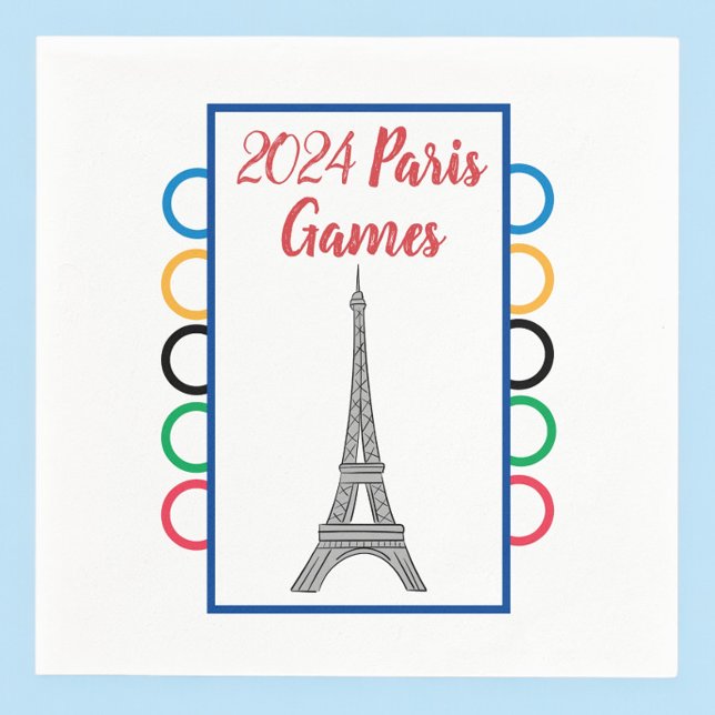 Serviette En Papier Anneaux de Soirée de Veille des Jeux de Paris 2024 (Créateur téléchargé)