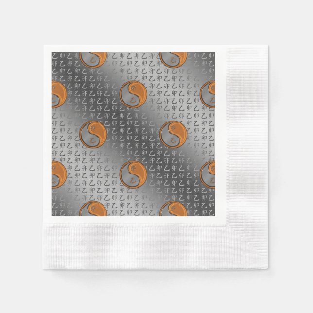 Serviette En Papier Année du lapin de bois (Devant)