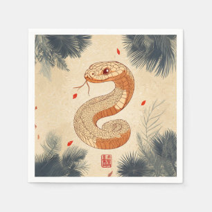 Serviette En Papier Année du serpent Majestic Cobra Double Bonheur