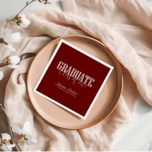 Serviette En Papier Année moderne Classic Red Graduation Party