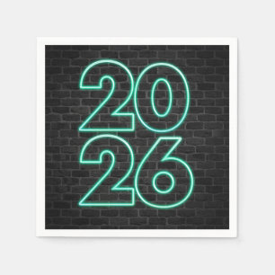 Serviette En Papier Année verte du néon mâché 2025