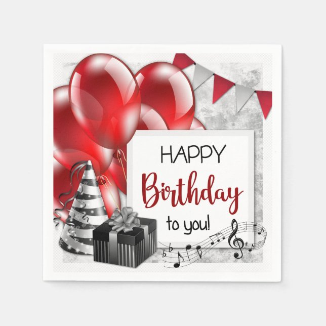 Serviette En Papier Anniversaire (Devant)