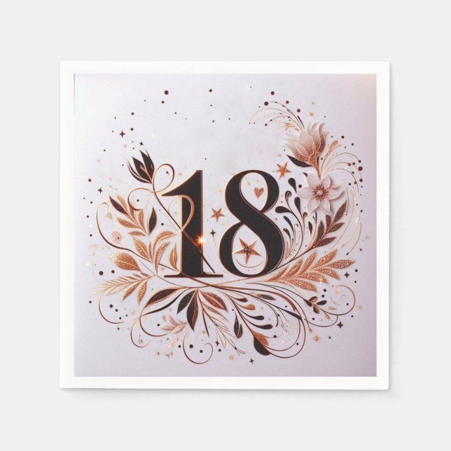Serviette En Papier Anniversaire 18 ans (Devant)
