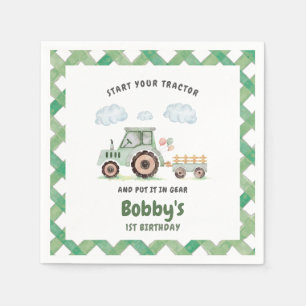Serviette En Papier Anniversaire 1 an de votre tracteur