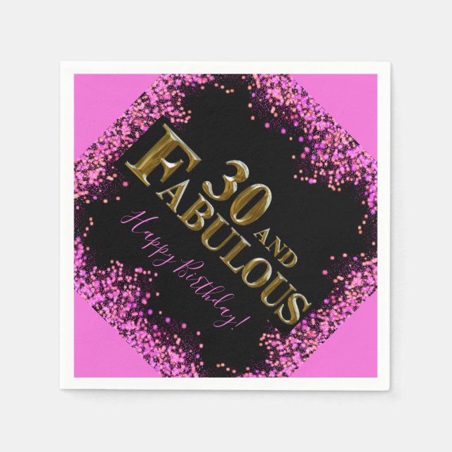 Serviette En Papier Anniversaire 30 ans (Devant)